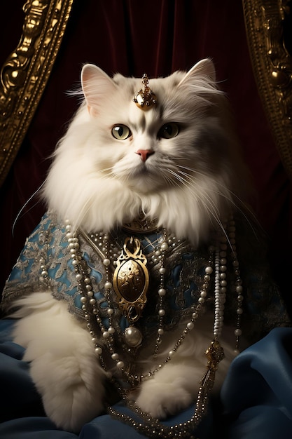 Creative and Elegant Pet Portraits Featuring Royal Suits and Costumes for a Cute and Fancy Luxurious