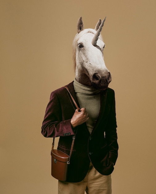 Foto creativo ed elegante concetto di unicorno