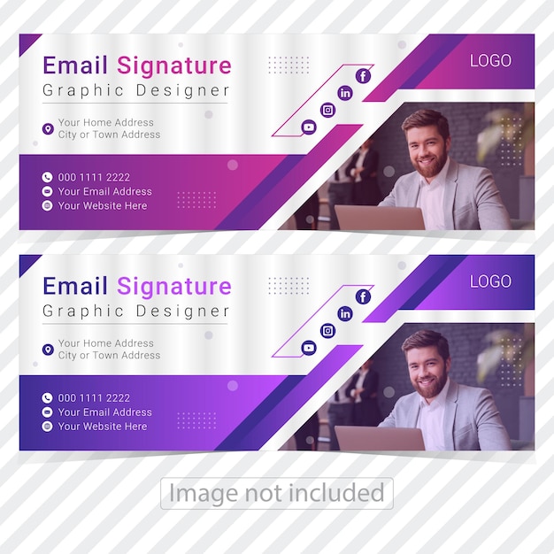 Photo creative email signature design template