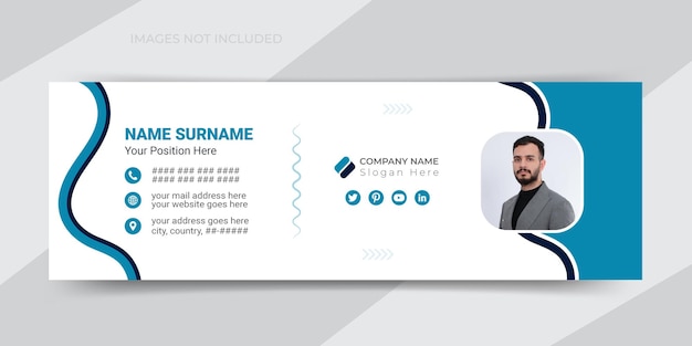 Creative email signature or email footer and social media cover design template