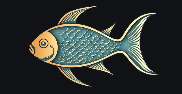 Creative fish design symbol of faith generative AI