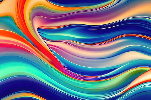 Creative Flow Modern Watercolor Art with Vibrant Wave Elements