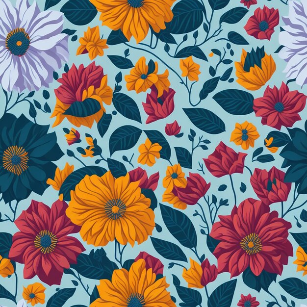 creative flowers pattern vector desing