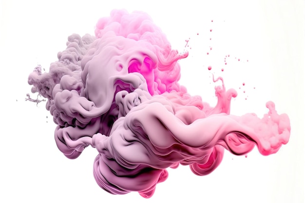 Creative fluid ink pink and grey texture banner with generative ai