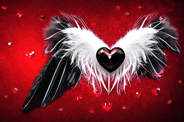 Creative flying wings heart design for artistic beauty and\
elegancexa