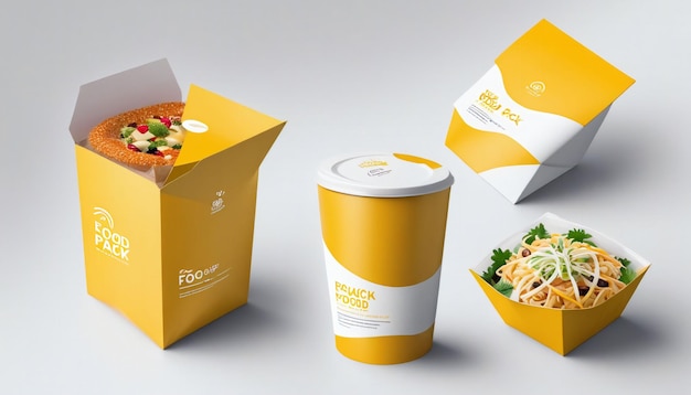 Photo creative food pack concept