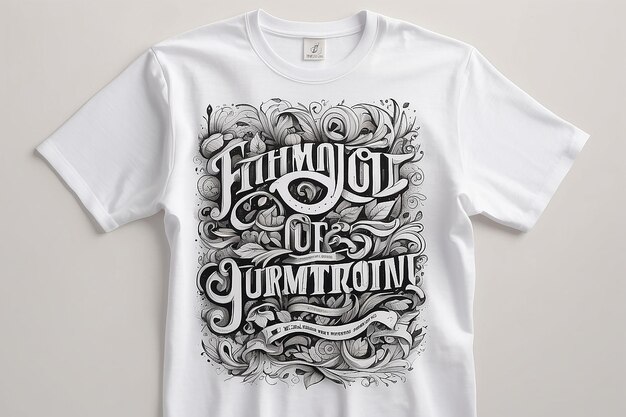 Photo creative fusion typography and illustration tee design