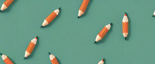 크리에이티브 그래파이트 연필 그림자 테라 코타 바다 녹색 배경 벽지 울트라 와이드 디자인 M