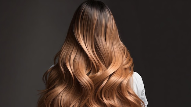 Creative Hair Coloring Ombre or Balayage on Woman's Hair from the Rear View