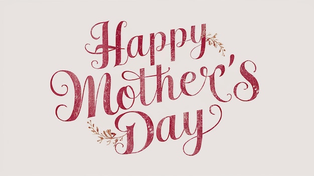 Photo creative happy mothers day text isolated on white background