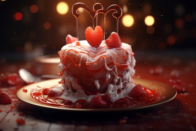 Photo creative heartshaped food art for festive celebrat 00229 02