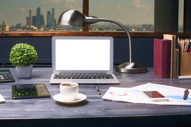 Photo creative hipster desk