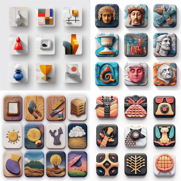 Creative Icon Set Titles for Mobile App Designs