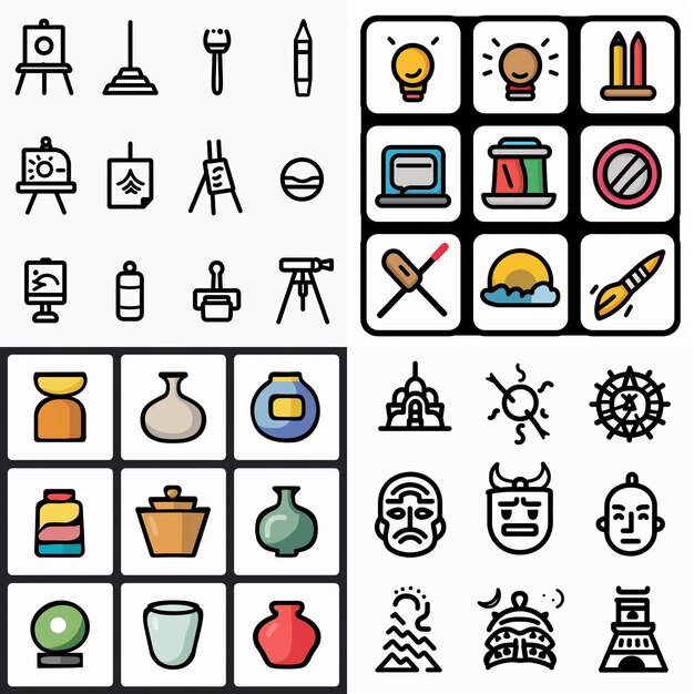 Creative Icon Set Titles for Mobile App Designs