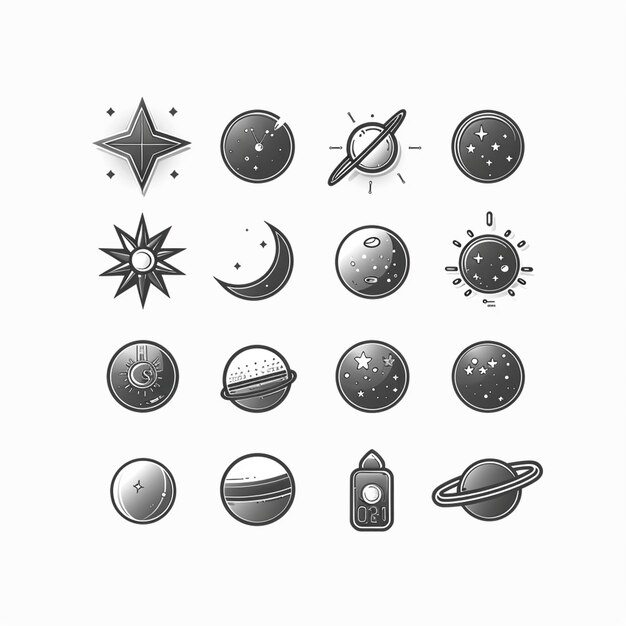 Creative Icon Set Titles for Mobile App Designs