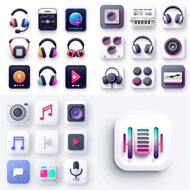 Creative Icon Set Titles for Mobile App Designs