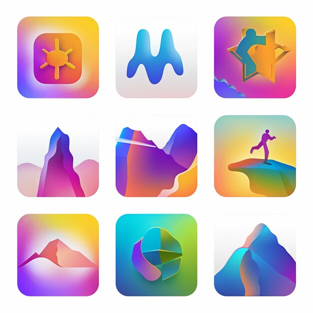 Creative Icon Set Titles for Mobile App Designs