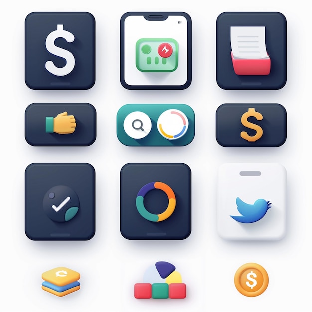 Creative Icon Set Titles for Mobile App Designs