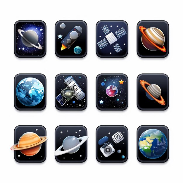 Creative Icon Set Titles for Mobile App Designs