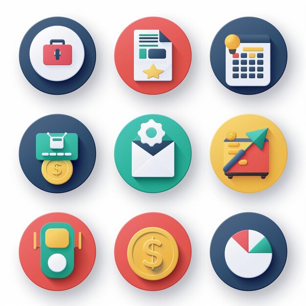 Photo creative icon set titles for mobile app designs