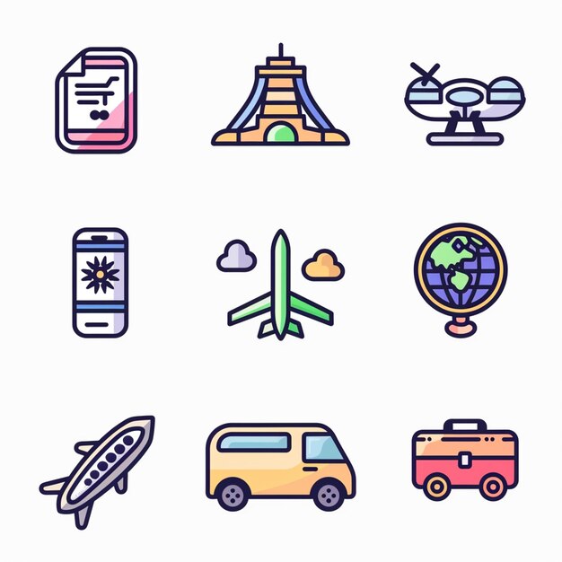 Creative Icon Set Titles for Mobile App Designs