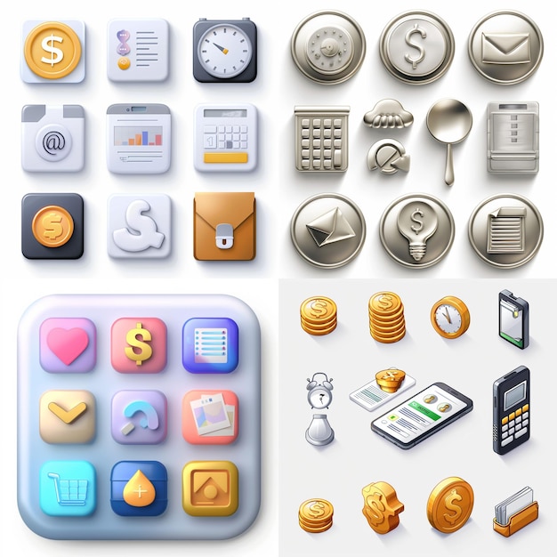 Creative Icon Set Titles for Mobile App Designs