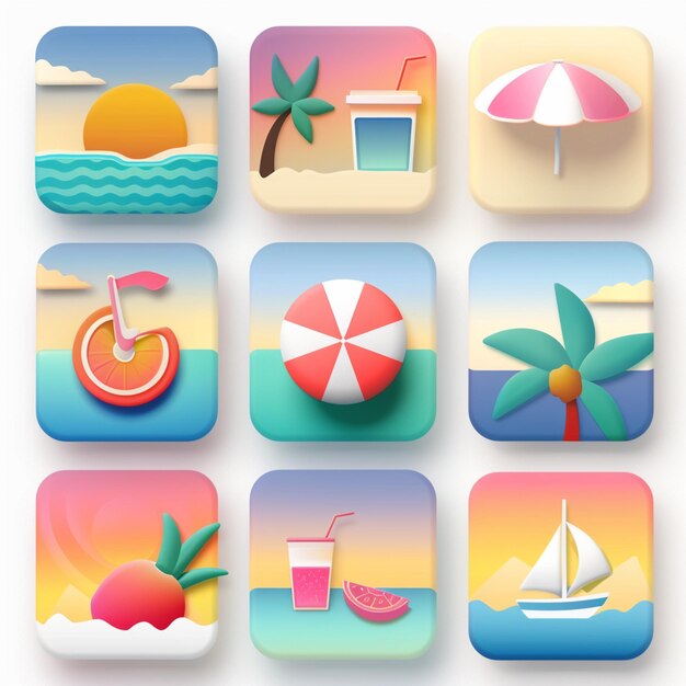 Creative Icon Set Titles for Mobile App Designs