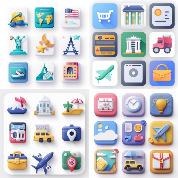 Creative Icon Set Titles for Mobile App Designs