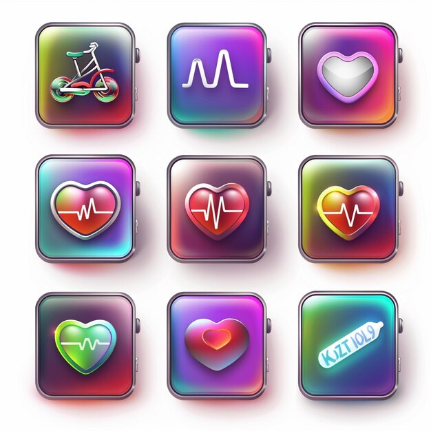 Photo creative icon set titles for mobile app designs