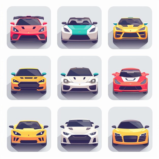 Photo creative icon set titles for mobile app designs