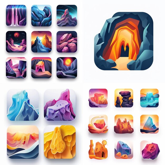 Creative Icon Set Titles for Mobile App Designs