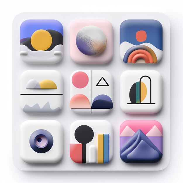 Creative Icon Set Titles for Mobile App Designs