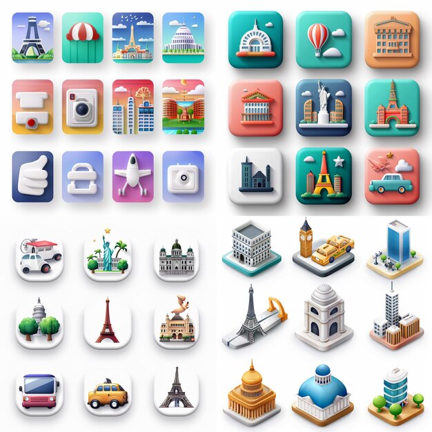 Photo creative icon set titles for mobile app designs