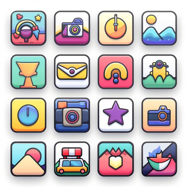 Creative Icon Set Titles for Mobile App Designs