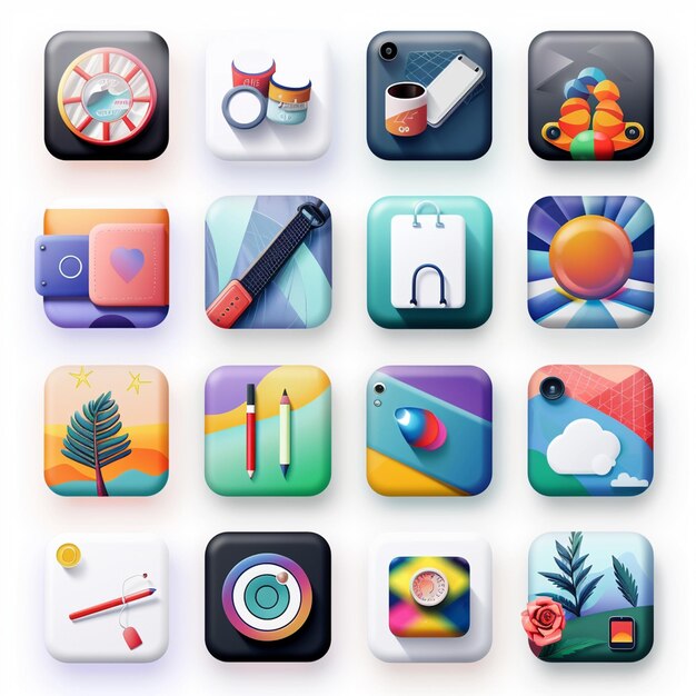 Creative Icon Set Titles for Mobile App Designs