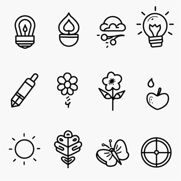 Creative Icon Set Titles for Mobile App Designs