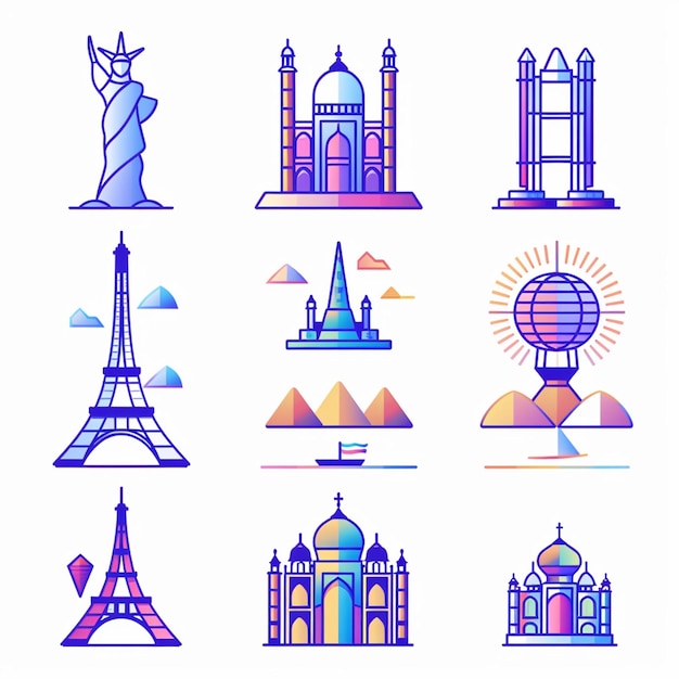 Photo creative icon set titles for mobile app designs