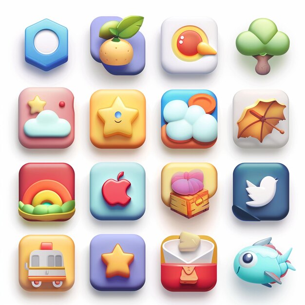 Creative Icon Set Titles for Mobile App Designs