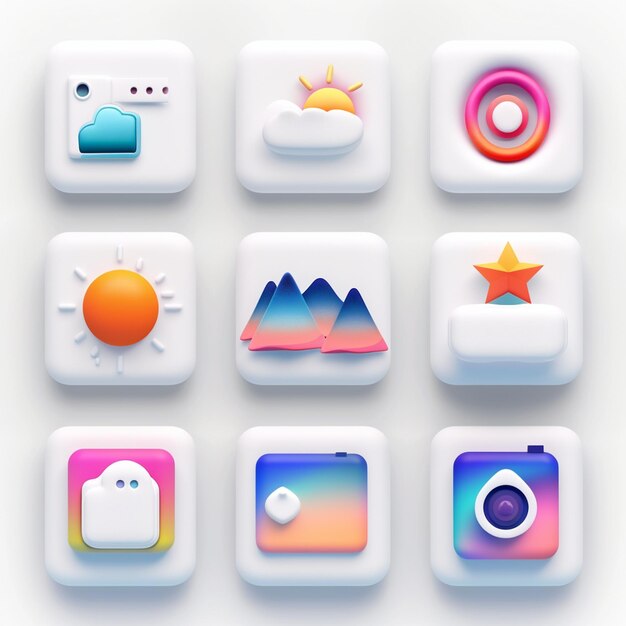 Creative Icon Set Titles for Mobile App Designs