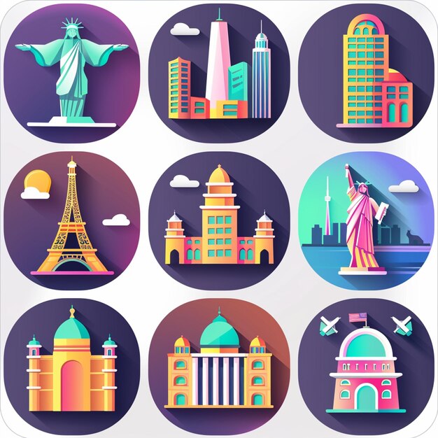 Photo creative icon set titles for mobile app designs