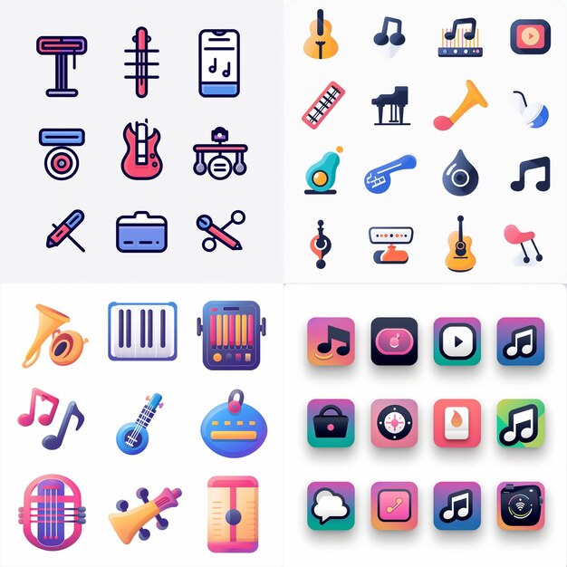 Creative Icon Set Titles for Mobile App Designs