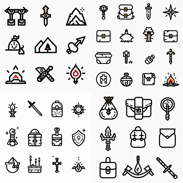 Creative Icon Set Titles for Mobile App Designs