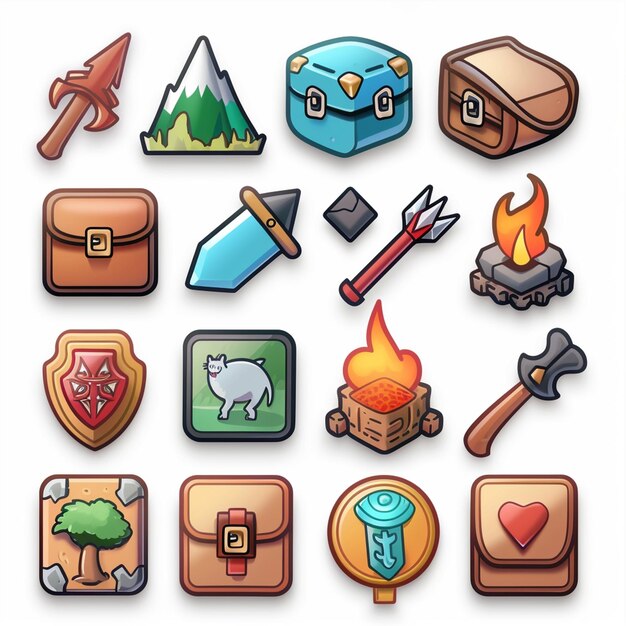 Creative Icon Set Titles for Mobile App Designs