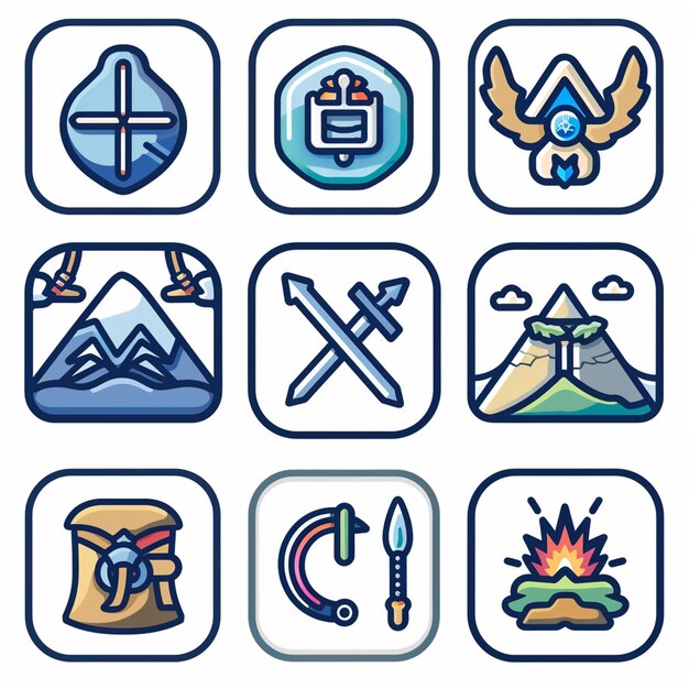 Creative Icon Set Titles for Mobile App Designs