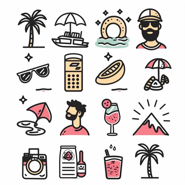 Photo creative icon set titles for mobile app designs