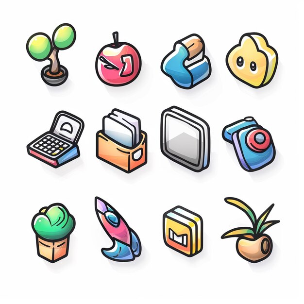 Creative Icon Set Titles for Mobile App Designs