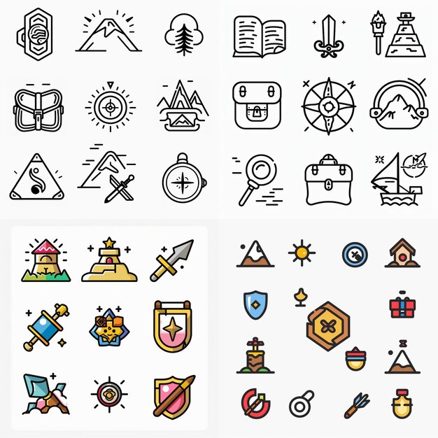 Creative Icon Set Titles for Mobile App Designs