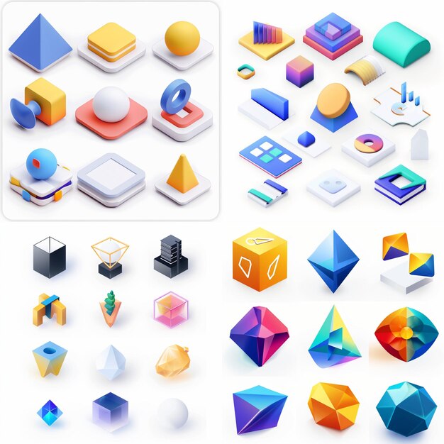 Photo creative icon set titles for mobile app designs