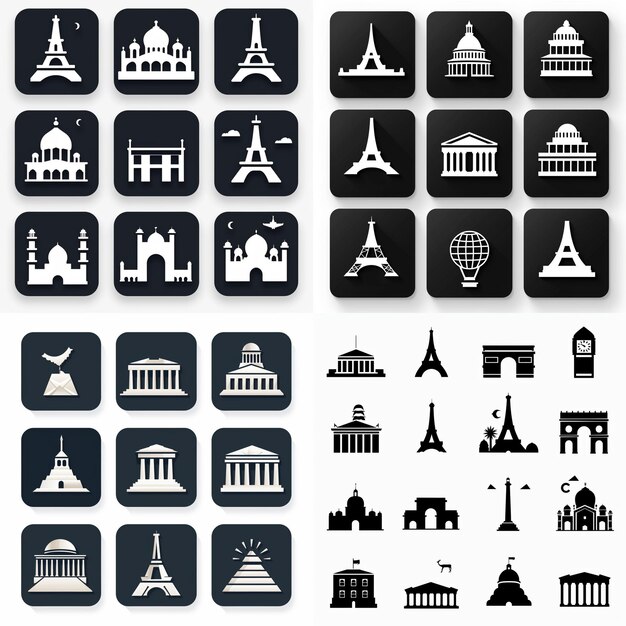 Photo creative icon set titles for mobile app designs