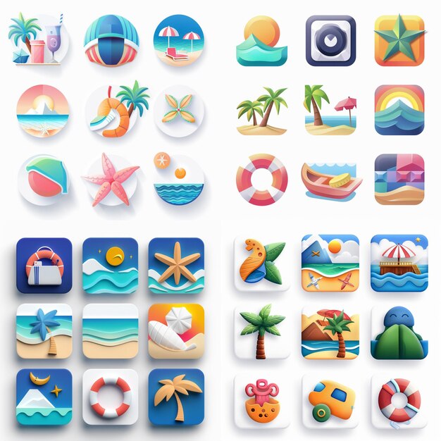 Creative Icon Set Titles for Mobile App Designs